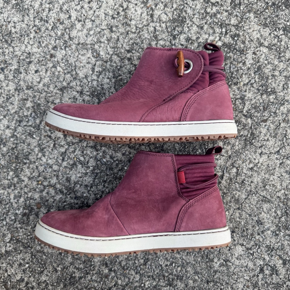 LL Bean Mountainside Toggle Boots Women's 7 M Red Suede‎ Pull On Booties - Picture 8 of 13